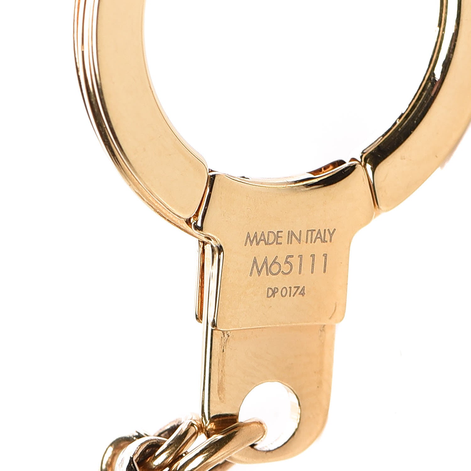 Louis Vuitton Brass Enamel Fleur De Monogram Bag Charm Chain Gold 3 of 4