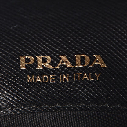Prada Saffiano Metal French Flap Compact Wallet Black 6 of 7