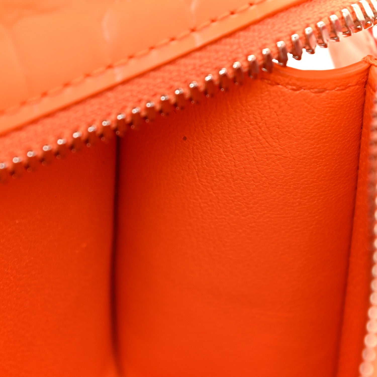 Balenciaga Semi Shiny Calfskin Crocodile Embossed Neo Classic Silver Hardware Nano City Crossbody Orange 10 of 12