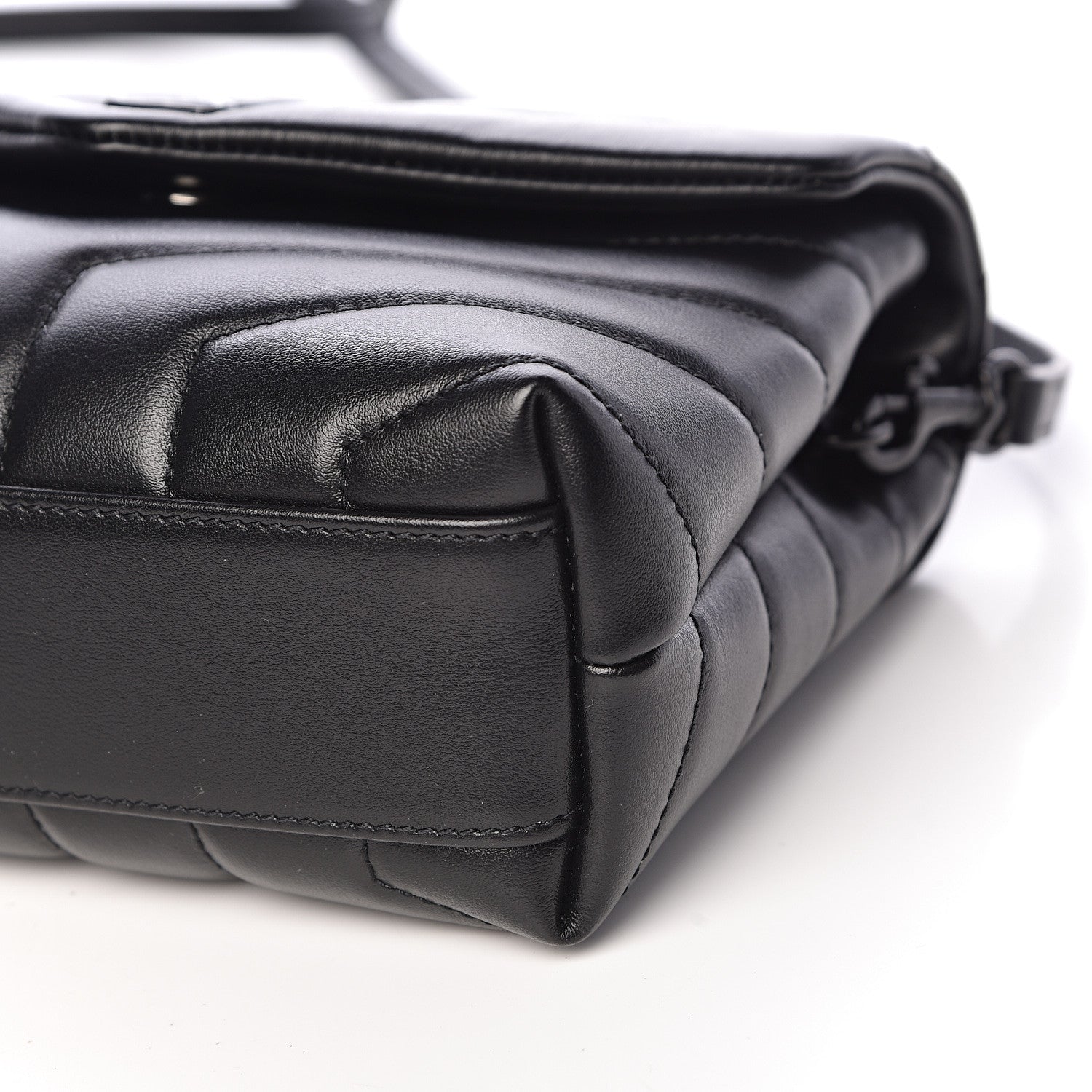 Saint Laurent Calfskin Y Quilted Monogram Toy Loulou Crossbody Bag Black 10 of 12