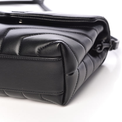 Saint Laurent Calfskin Y Quilted Monogram Toy Loulou Crossbody Bag Black 10 of 12
