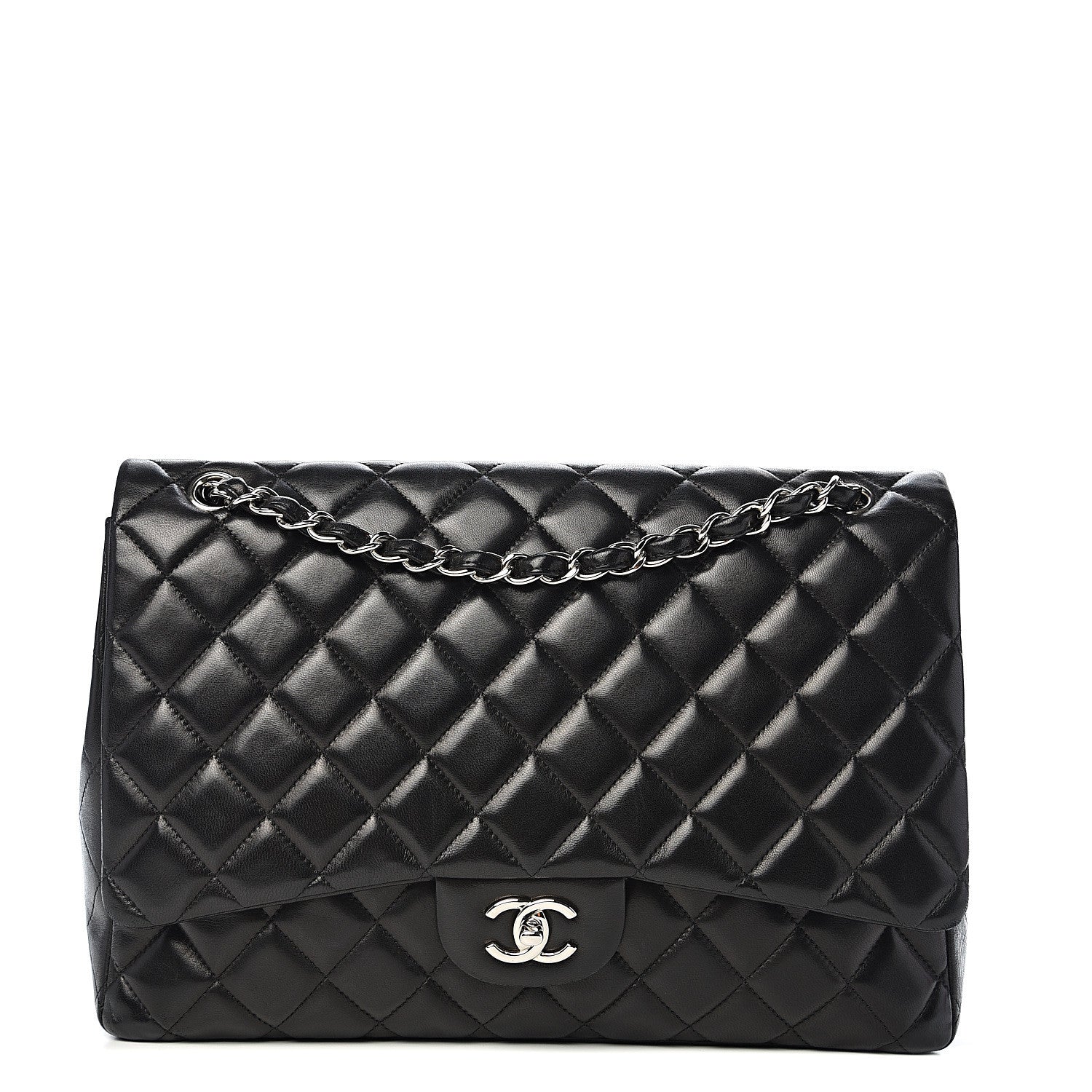 Chanel Lambskin Quilted Maxi Single Flap Black 1 of 12