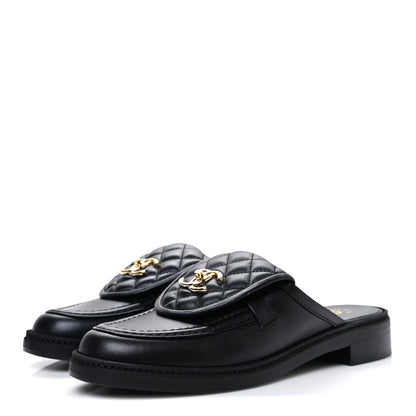 Chanel Lambskin Quilted CC Turnlock Mules 40 Black 4 of 10