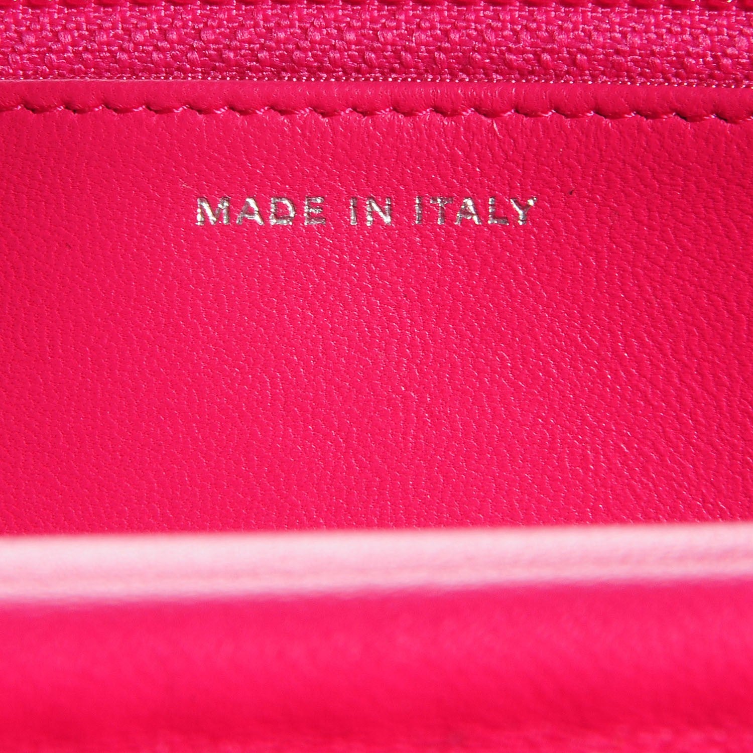 Chanel Lambskin Quilted Wallet On Chain WOC Fuchsia 8 of 9