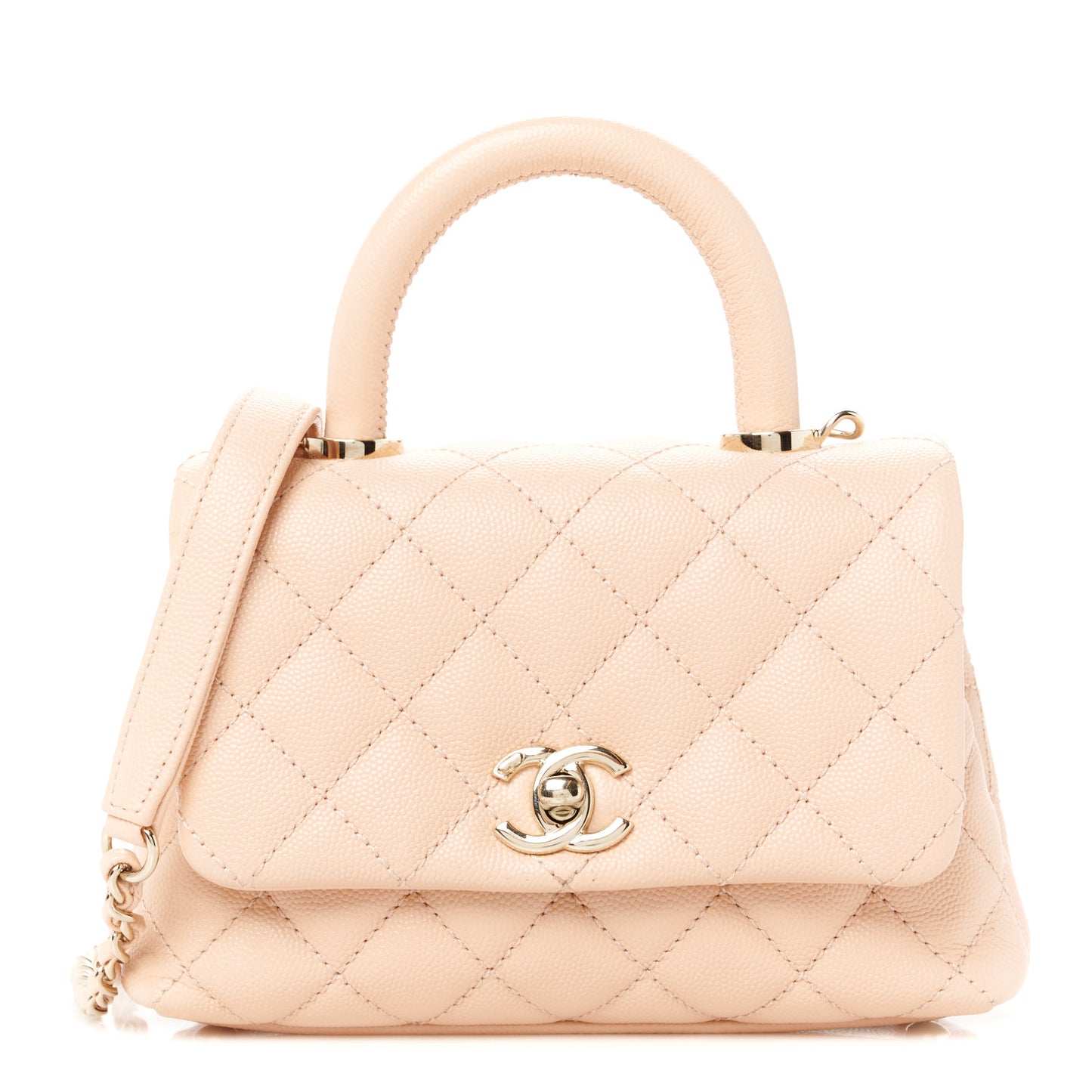 Caviar Quilted Extra Mini Coco Handle Flap Light Pink