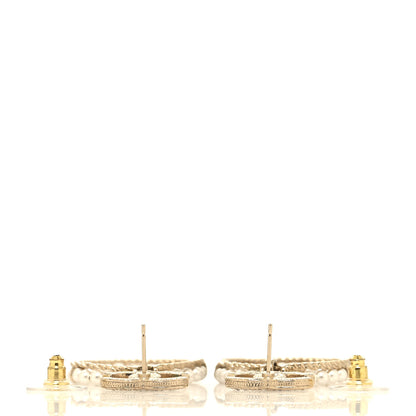 Chanel Crystal Pearl Chanel Charms CC Drop Earrings Gold 3 of 4