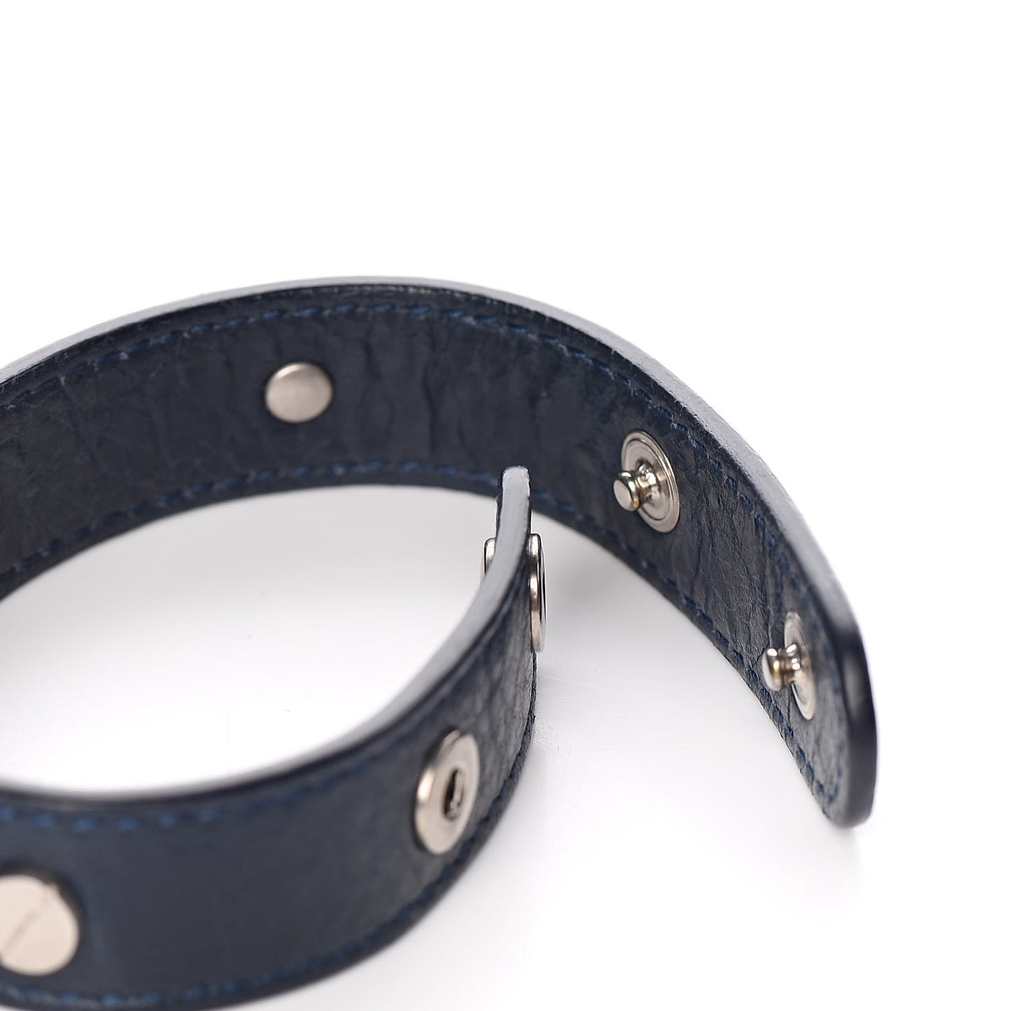 Agneau Silver Hardware Stud Bracelet Dark Bleu