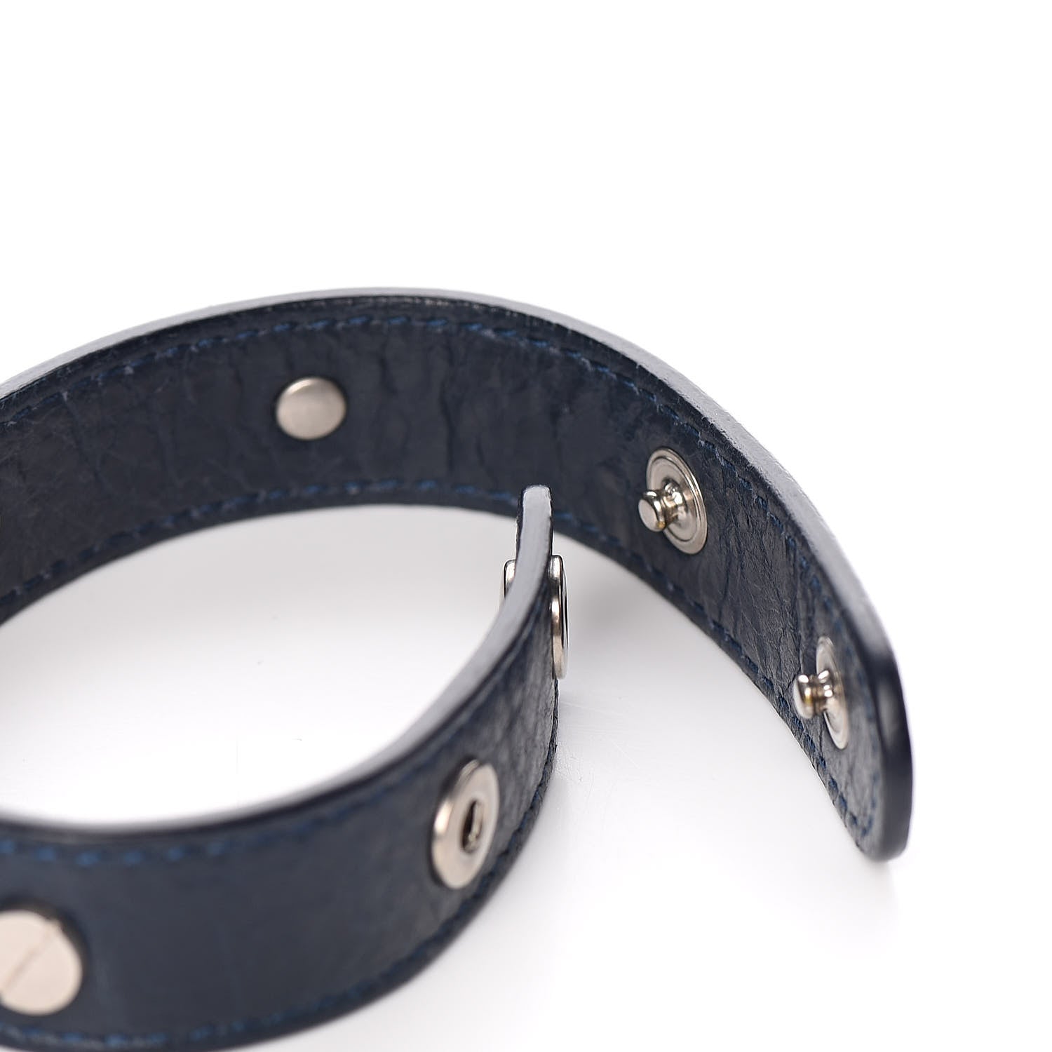 Balenciaga Agneau Silver Hardware Stud Bracelet Dark Bleu 4 of 4