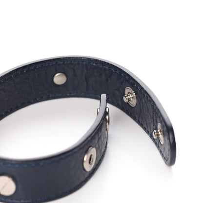 Balenciaga Agneau Silver Hardware Stud Bracelet Dark Bleu 4 of 4