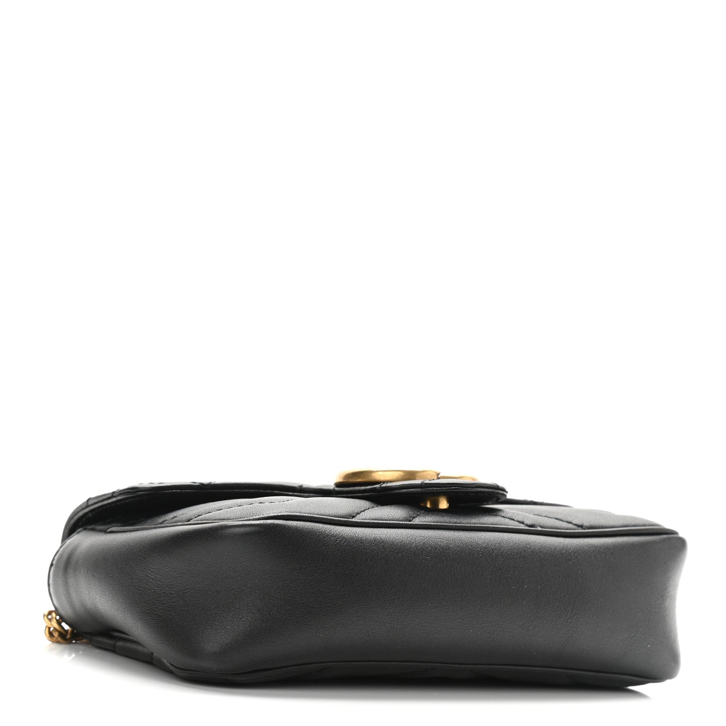 Calfskin Matelasse Super Mini GG Marmont Shoulder Bag Black