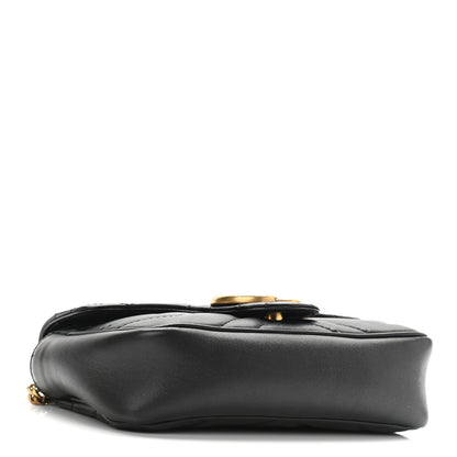 Gucci Calfskin Matelasse Super Mini GG Marmont Shoulder Bag Black 4 of 10