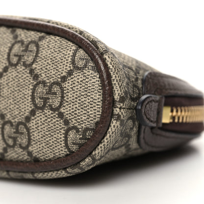 Gucci GG Supreme Monogram Textured Calfskin Web Medium Ophidia Cosmetic Case Beige Ebony New Acero 10 of 11