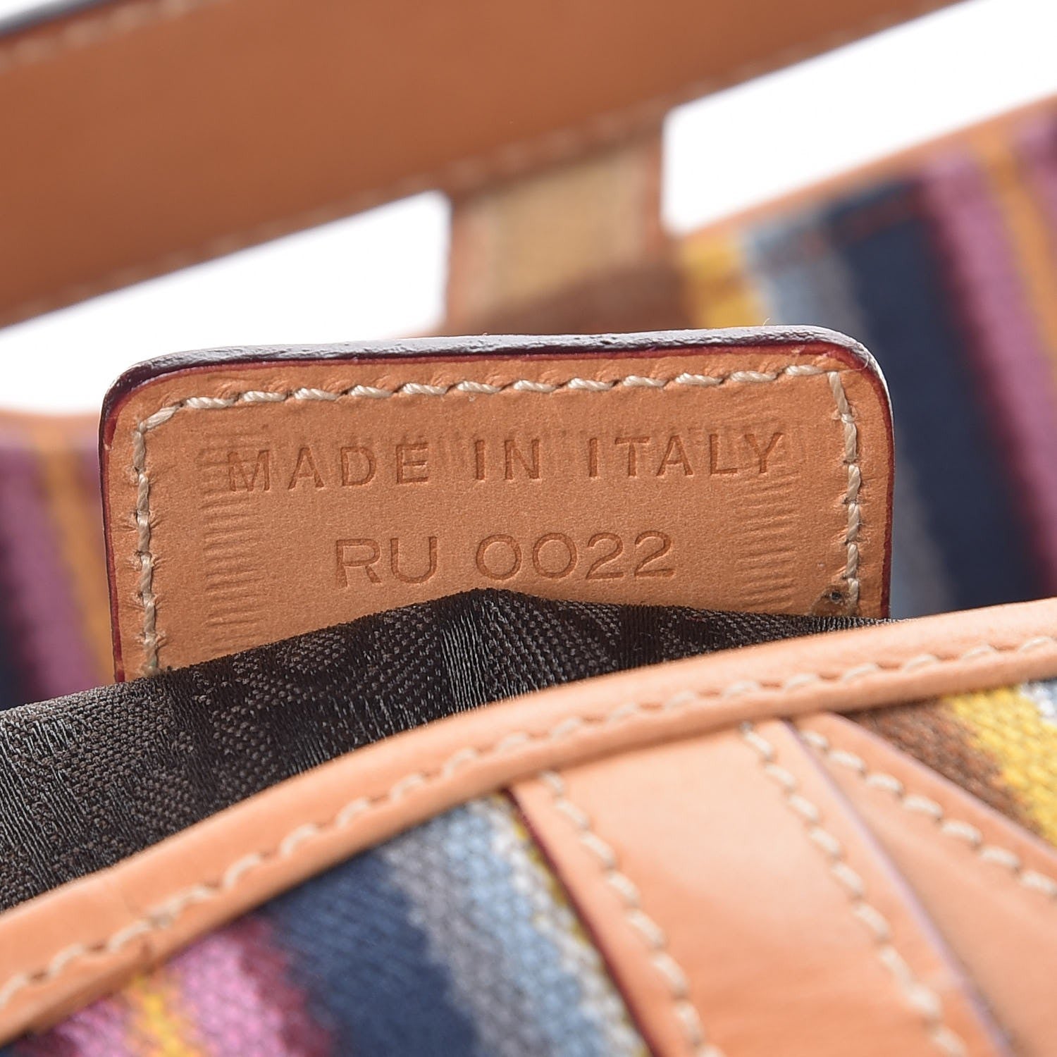 Christian Dior Canvas Striped Saddle Bag Multicolor 7 of 8