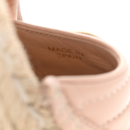 Gucci Nappa Matelasse GG Marmont Ankle Wrap Platform 35/120mm Espadrille Wedges 39 Skin Rose 9 of 15