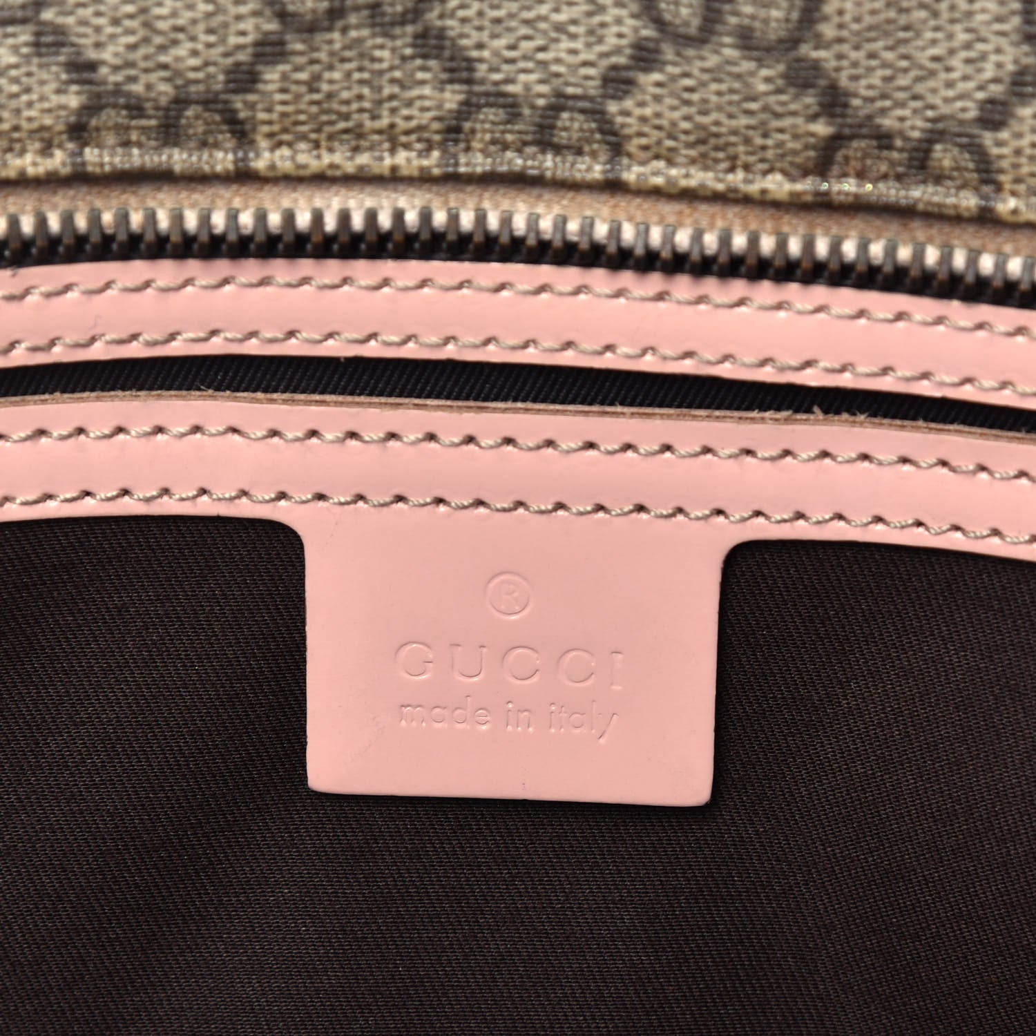 Gucci GG Supreme Monogram Medium Zippered Shopping Tote Pink 6 of 13