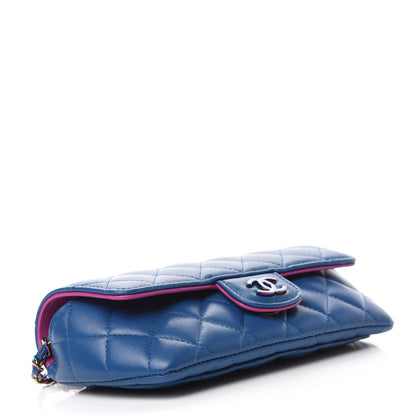 Chanel Lambskin Quilted Glasses Case With Chain Blue Purple 4 of 12