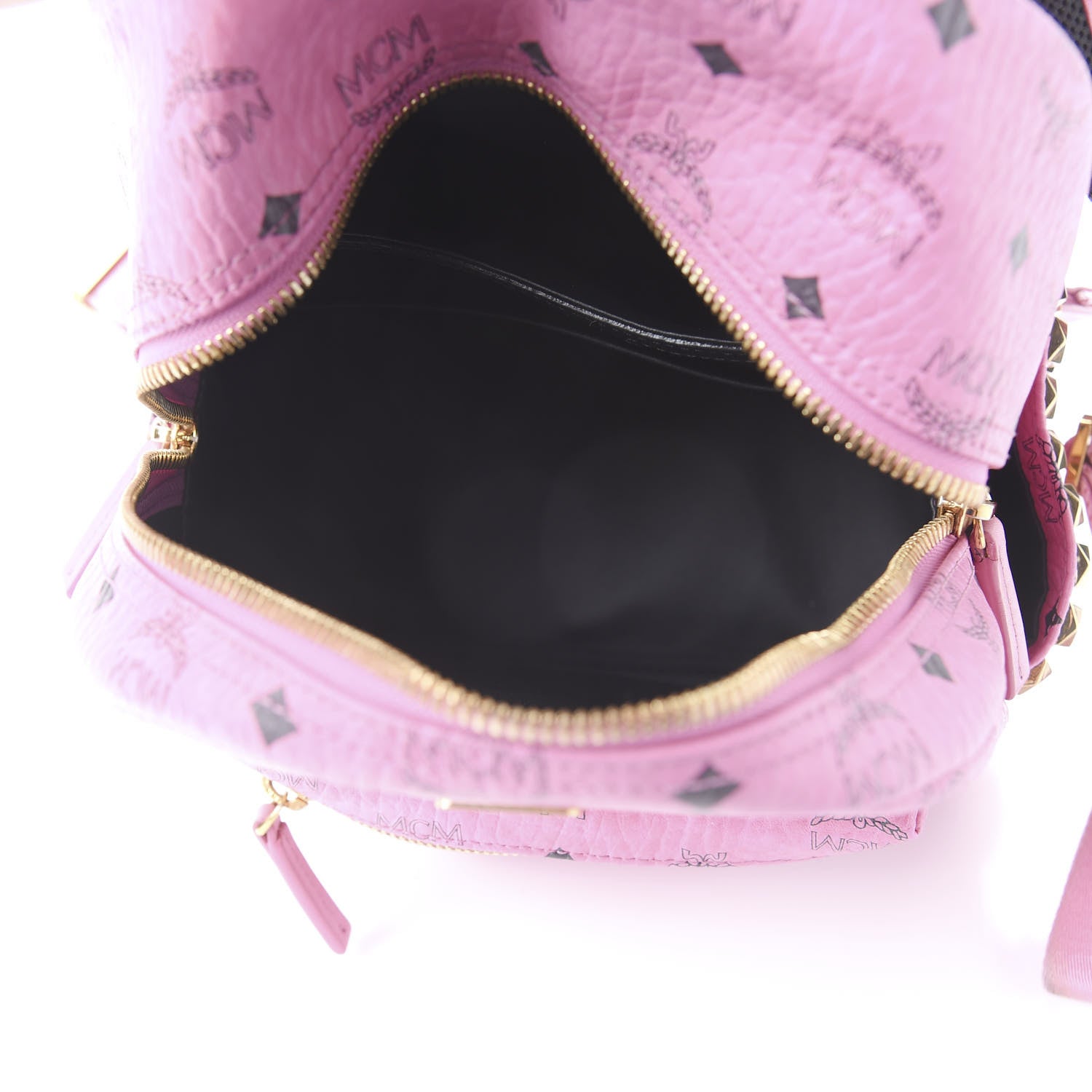 MCM Visetos Small Side Stud Stark Backpack Pink 4 of 10