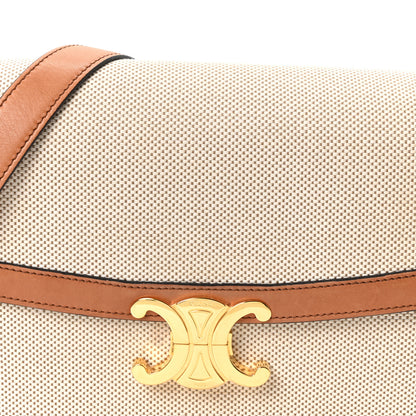 Celine Textile Calfskin Classique Triomphe Bag Natural Tan 9 of 11