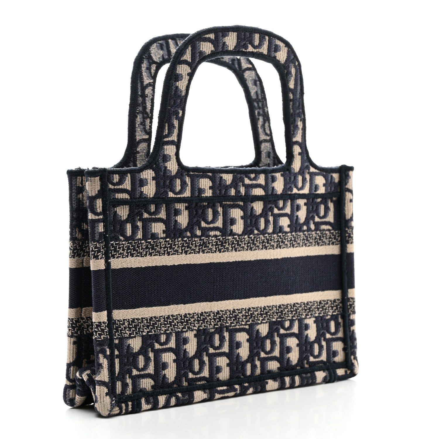 Christian Dior Oblique Mini Book Tote Blue Multicolor 3 of 10