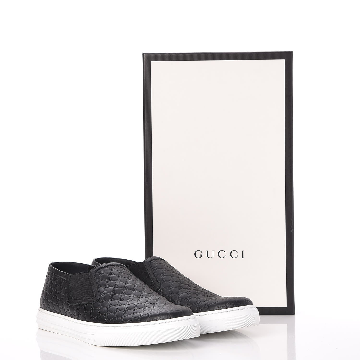 Gucci Microguccissima Mens Slip On Sneakers 8 Black 9 of 9
