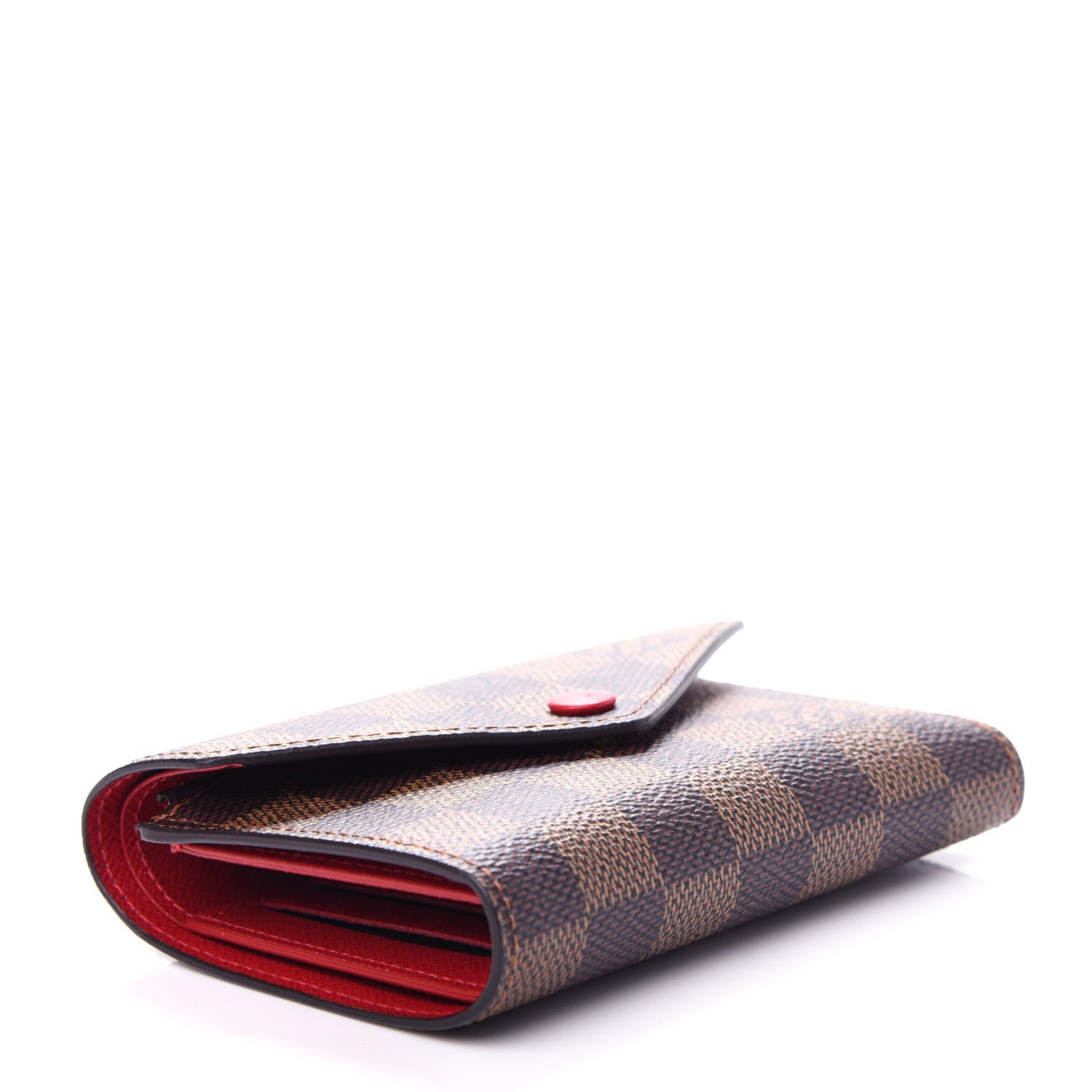 Louis Vuitton Damier Ebene Victorine Wallet Red 4 of 8