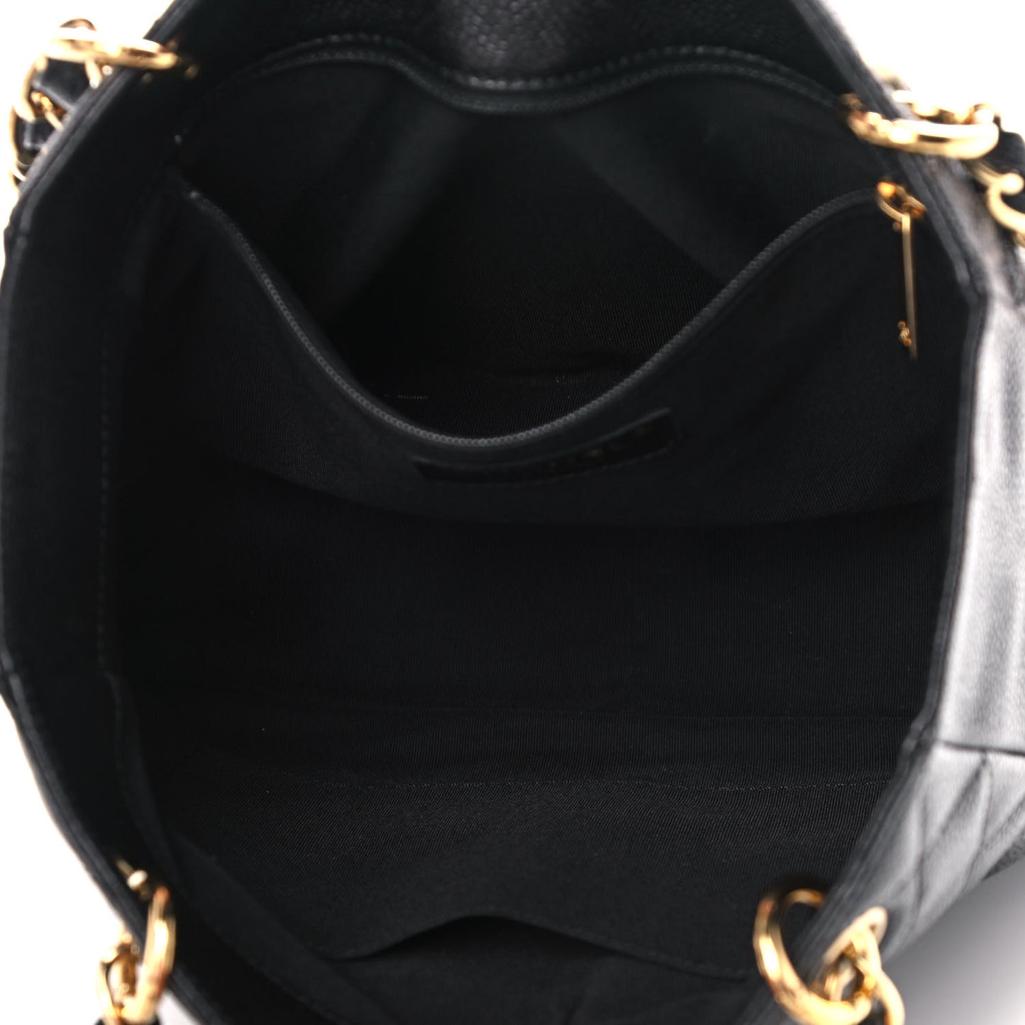 Caviar Quilted Petit Shopping Tote PST Black