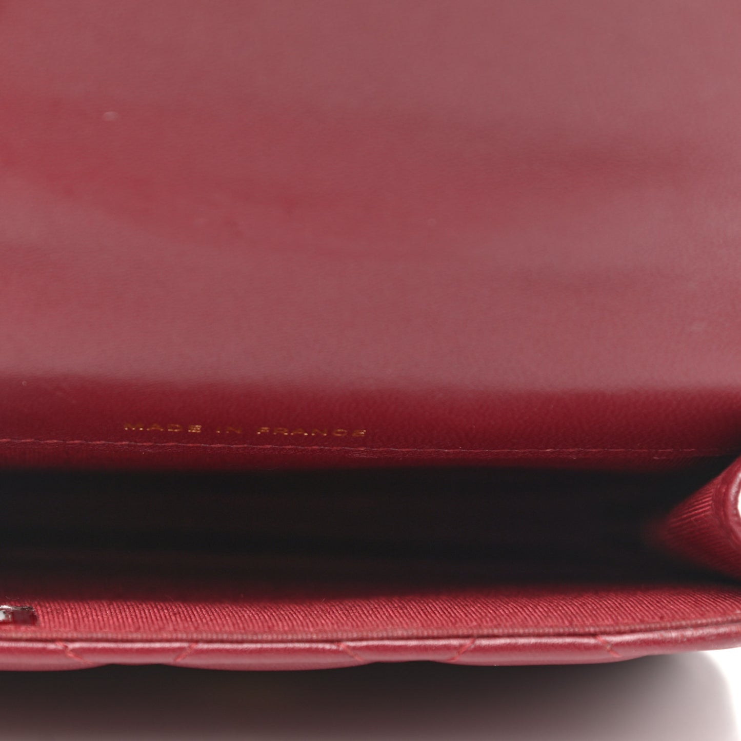 Lambskin Quilted Top Handle Flap Coin Purse With Chain Burgundy
