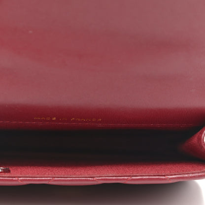 Chanel Lambskin Quilted Top Handle Flap Coin Purse With Chain Burgundy 5 of 12