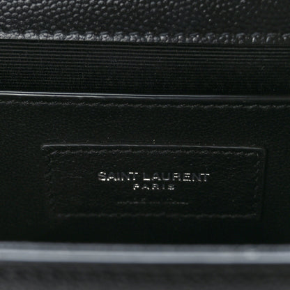 Saint Laurent Grain De Poudre Medium Classic Monogram Kate Satchel Black 6 of 8