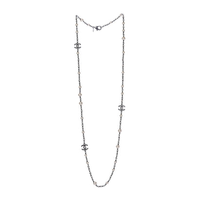 Chanel Ruthenium Pearl CC Long Necklace 3 of 8