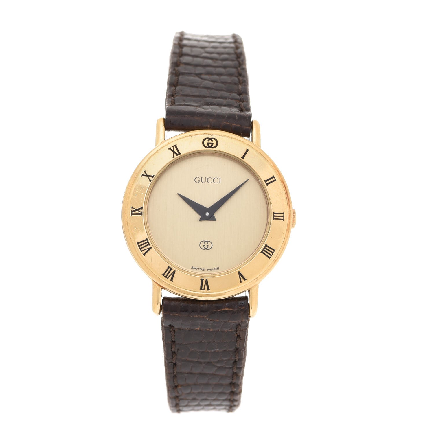 Gucci Stainless Steel Lizard 26mm 3000L Quartz Watch Gold 1 of 4