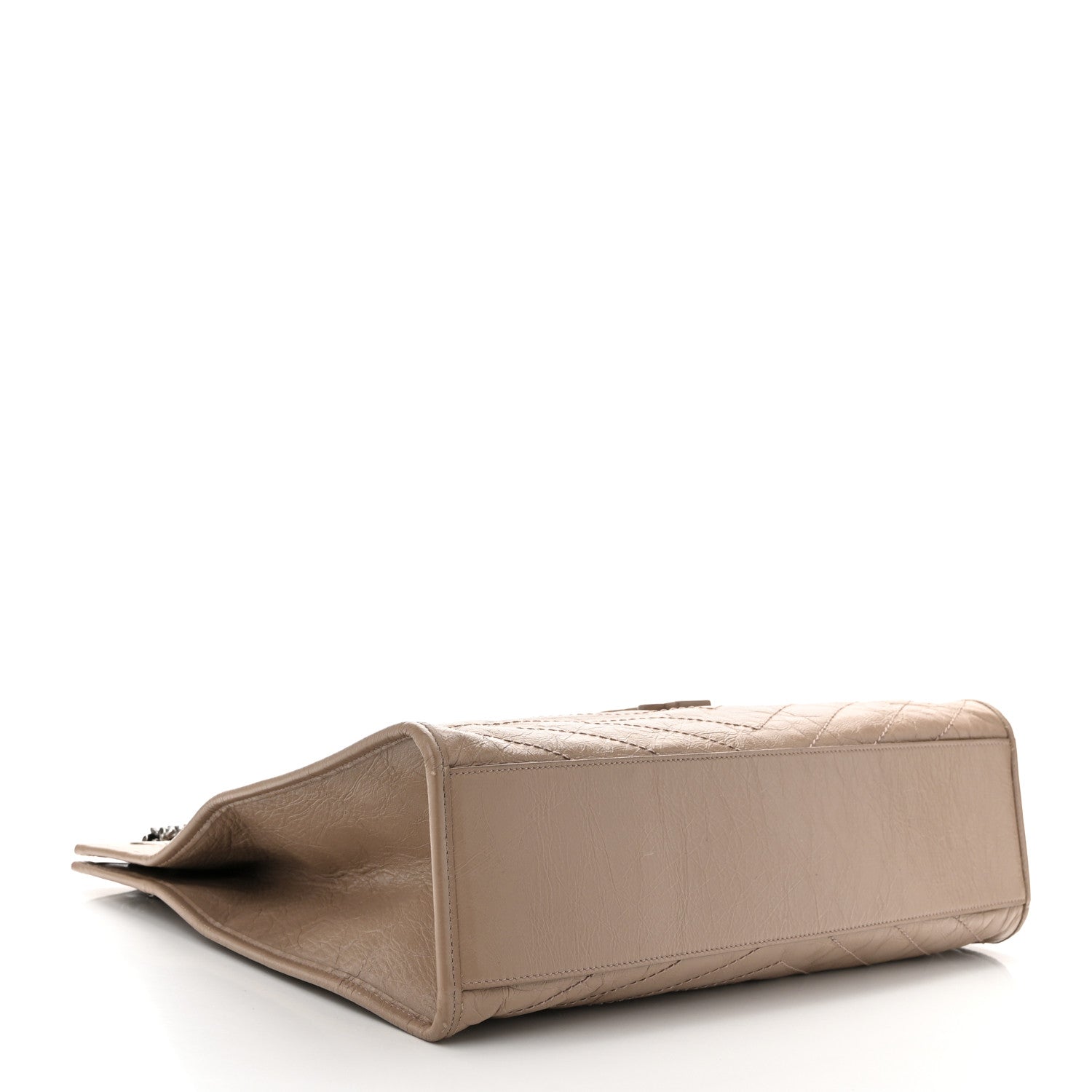 Saint Laurent Crinkled Calfskin Matelasse Monogram Large Niki Shopper Tote Dusty Grey 4 of 11