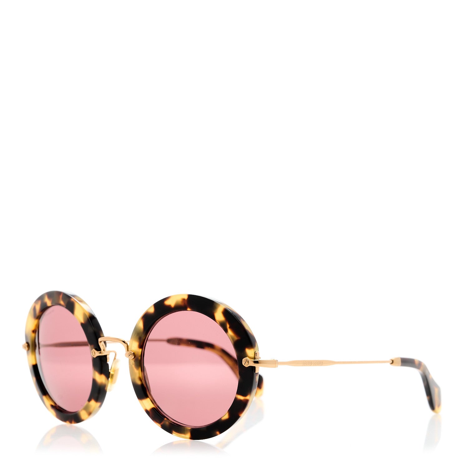 Miu Miu Round Sunglasses SMU13N Tortoise 1 of 8