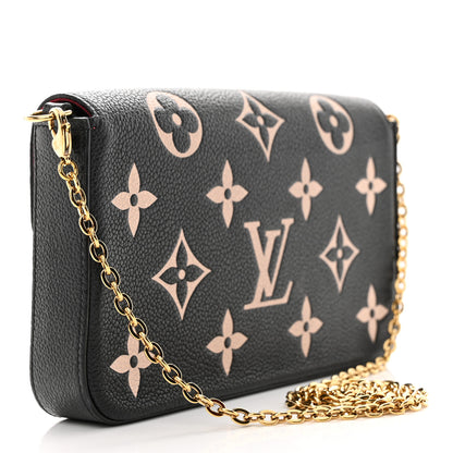 Louis Vuitton Empreinte Monogram Giant Felicie Pochette Black Beige 4 of 15