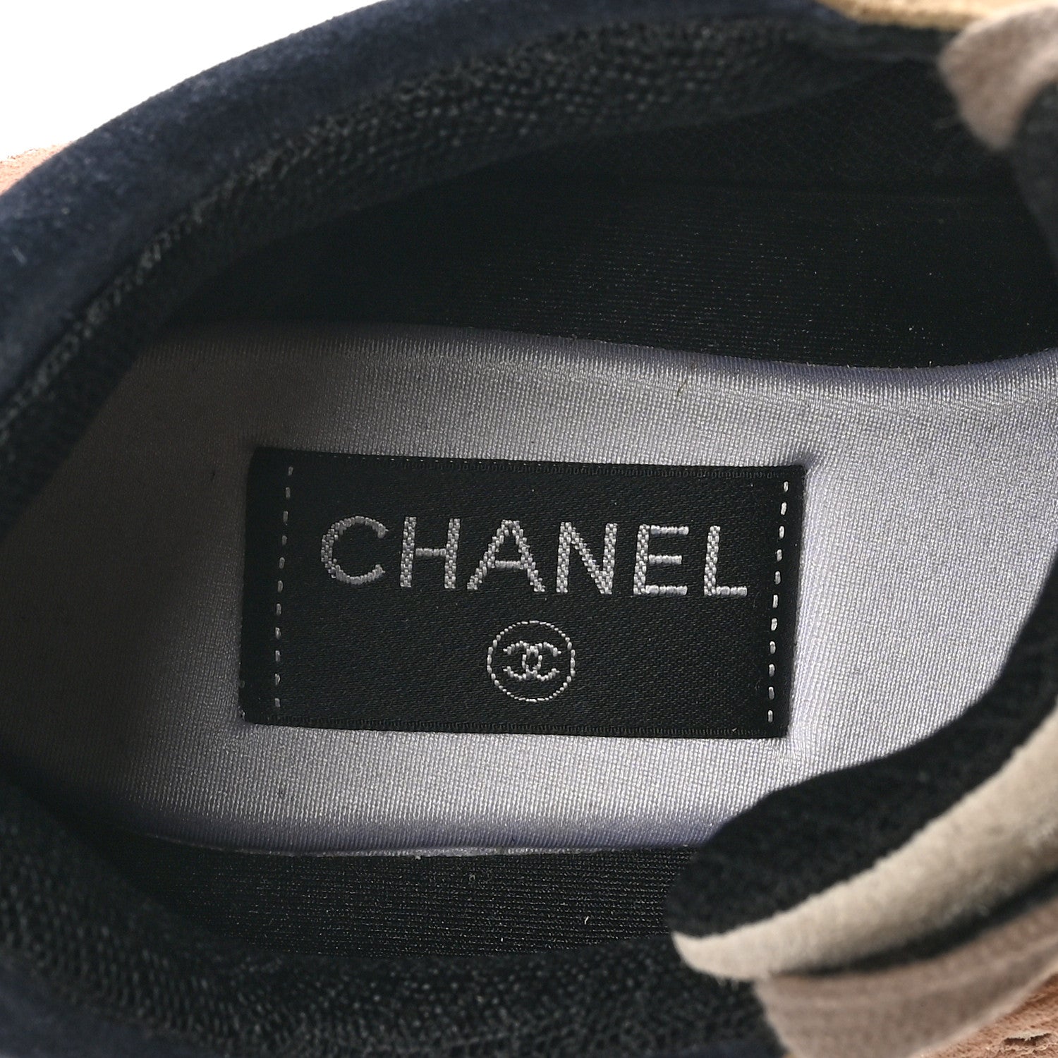 Chanel Nylon Lambskin Suede Calfskin CC Sneakers 40 Tan 7 of 8
