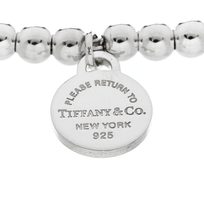 Tiffany Sterling Silver Enamel 4mm Love Heart Tag Bead Bracelet Blue 3 of 7