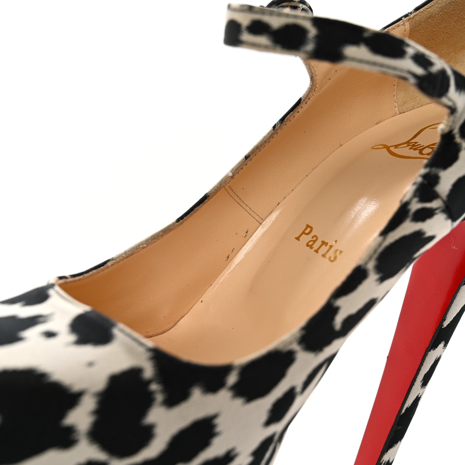 Christian Louboutin Tissu Leopardino Lady Daf 160 Pumps 37.5 Black White 8 of 11