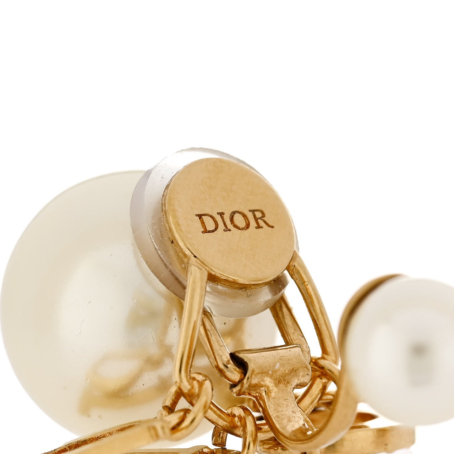 Metal Pearl Crystal Tribales Clip Earrings Gold White