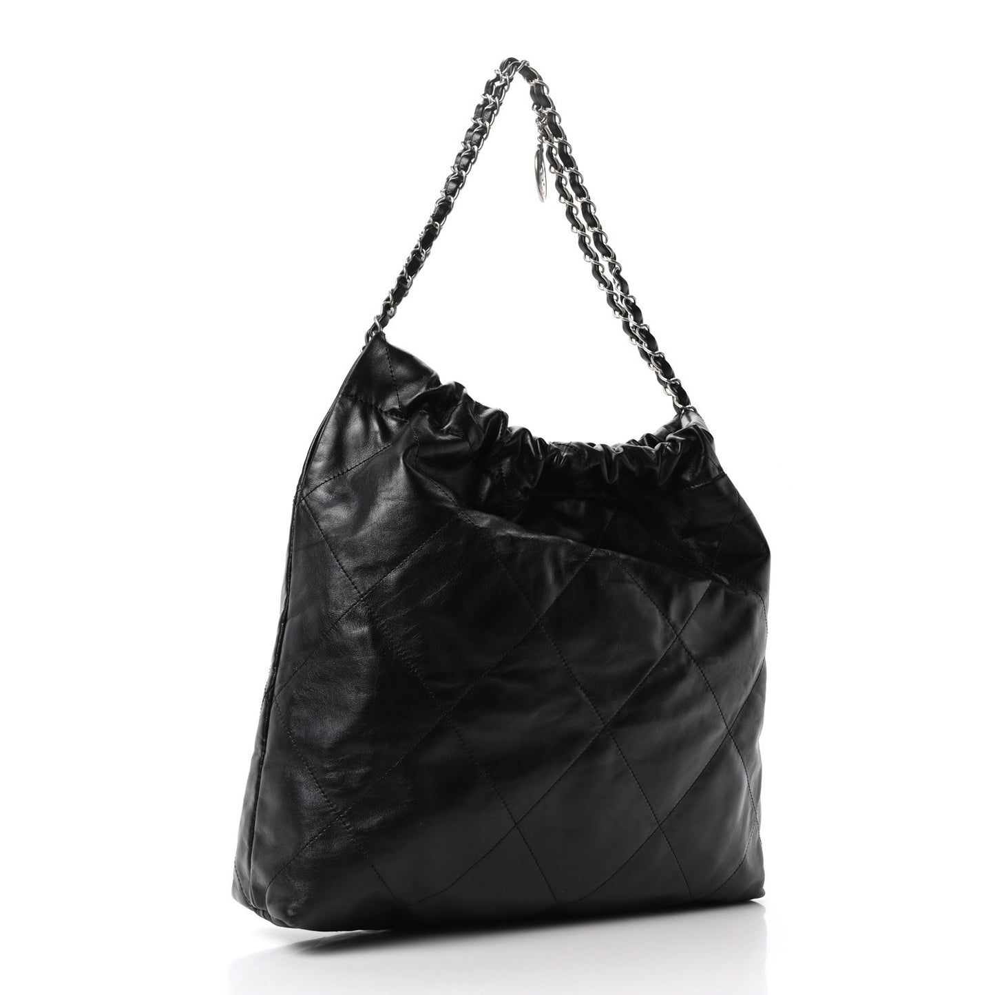 Shiny Calfskin Quilted Chanel 22 Black