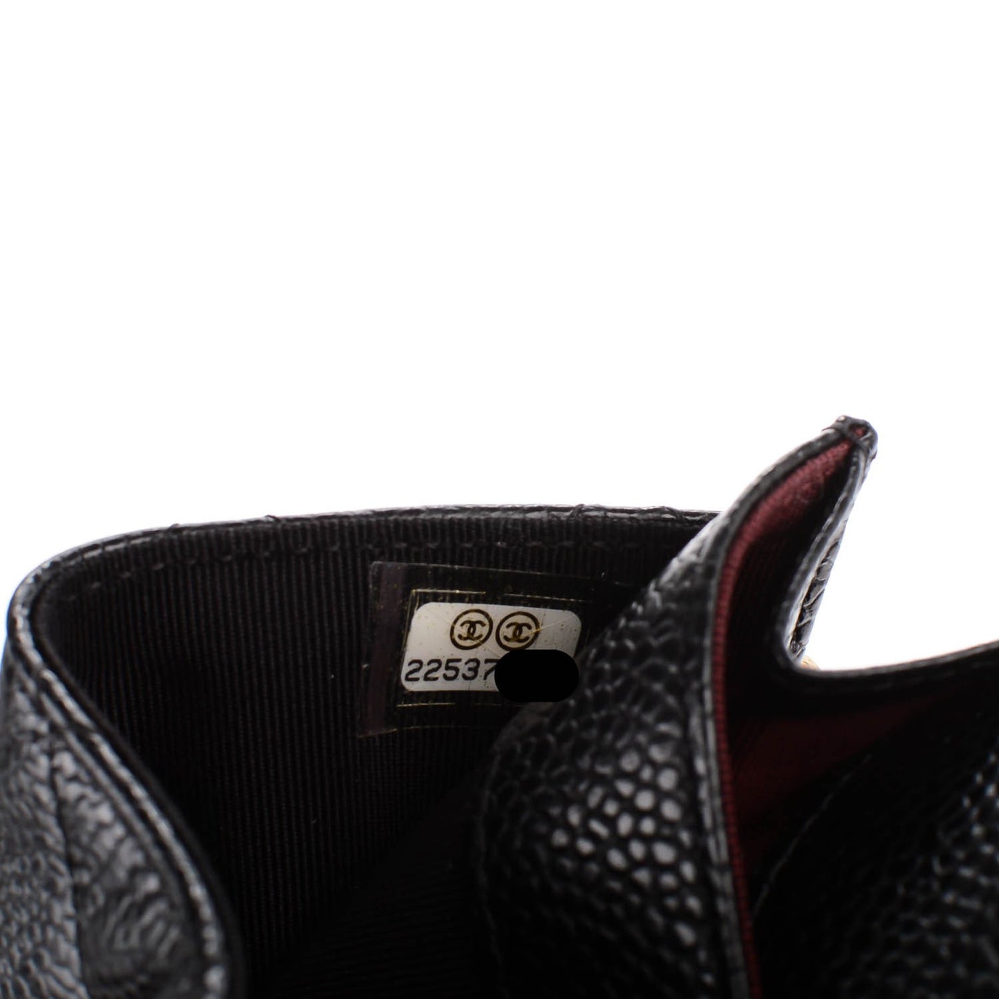 Caviar Quilted Flap Card Holder Black