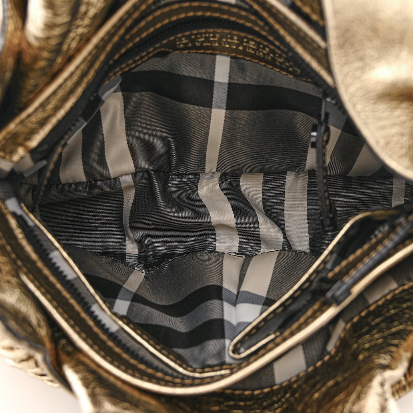 Metallic Calfskin Warrior Hobo Gold
