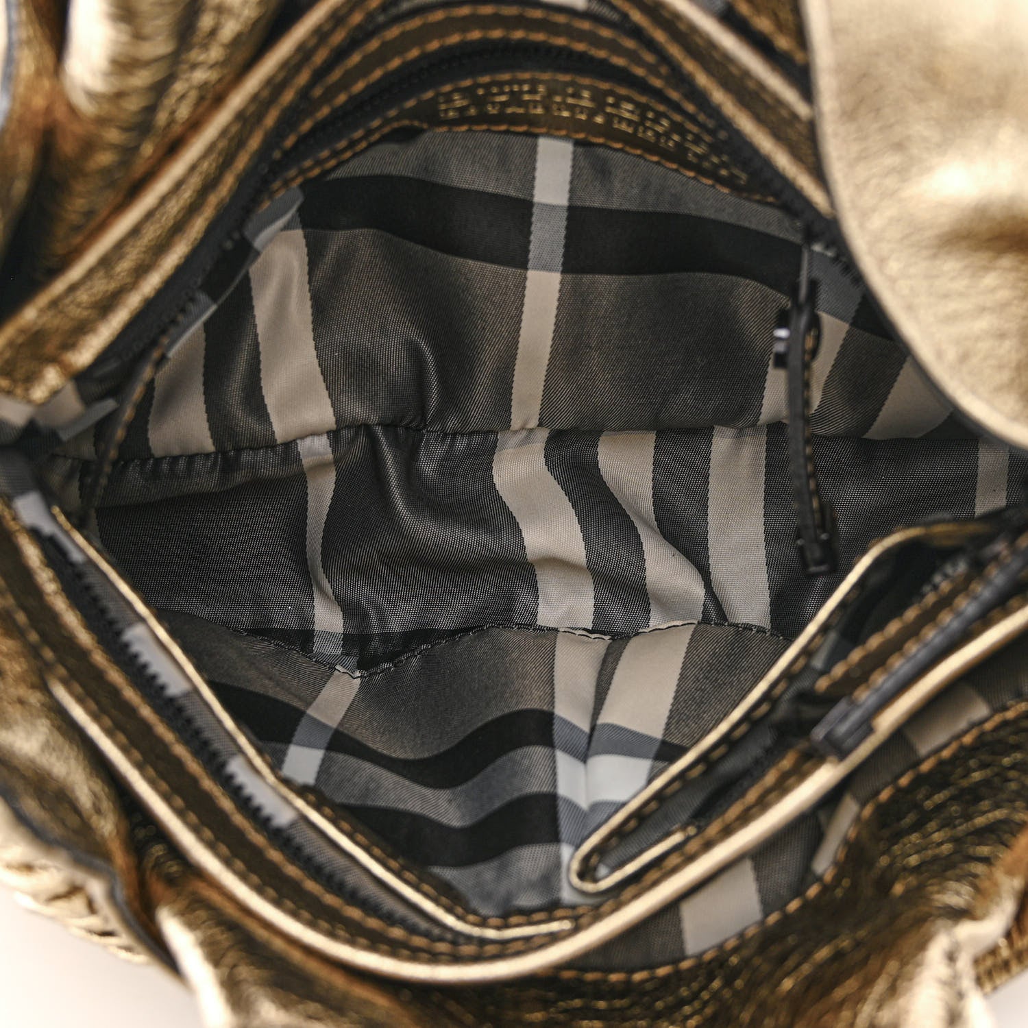 Burberry Metallic Calfskin Warrior Hobo Gold 6 of 13