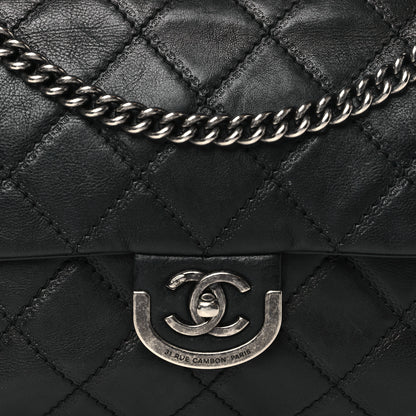 Chanel Calfskin Quilted Jumbo Coco Sporran Flap Black 8 of 11