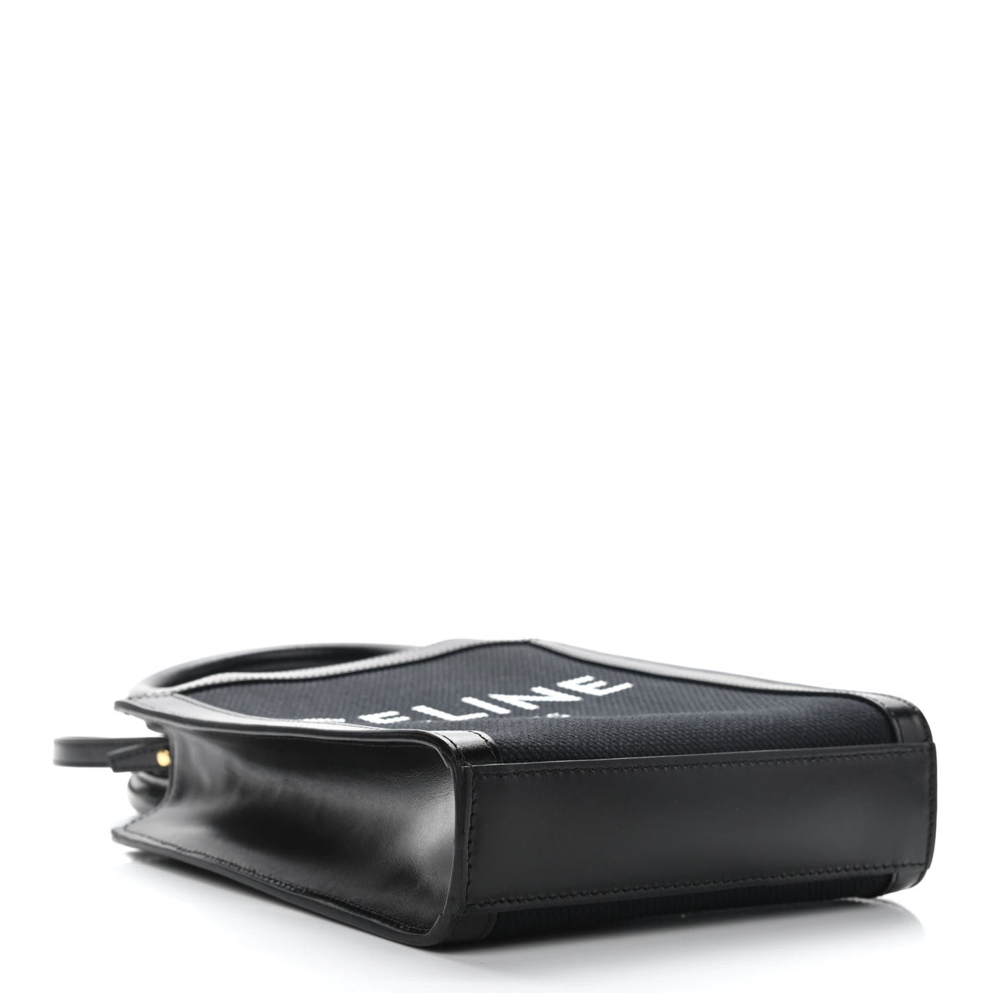 Canvas Calfskin Mini Vertical Cabas Black