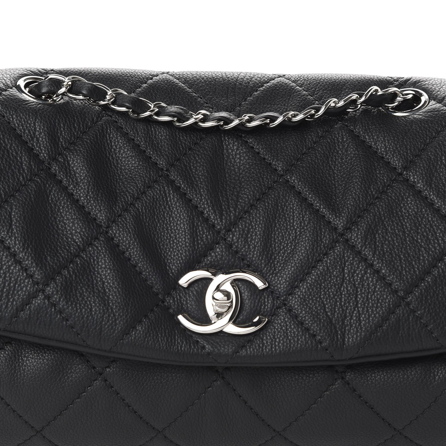 Chanel Grained Calfskin Single Flap Black 10 of 11