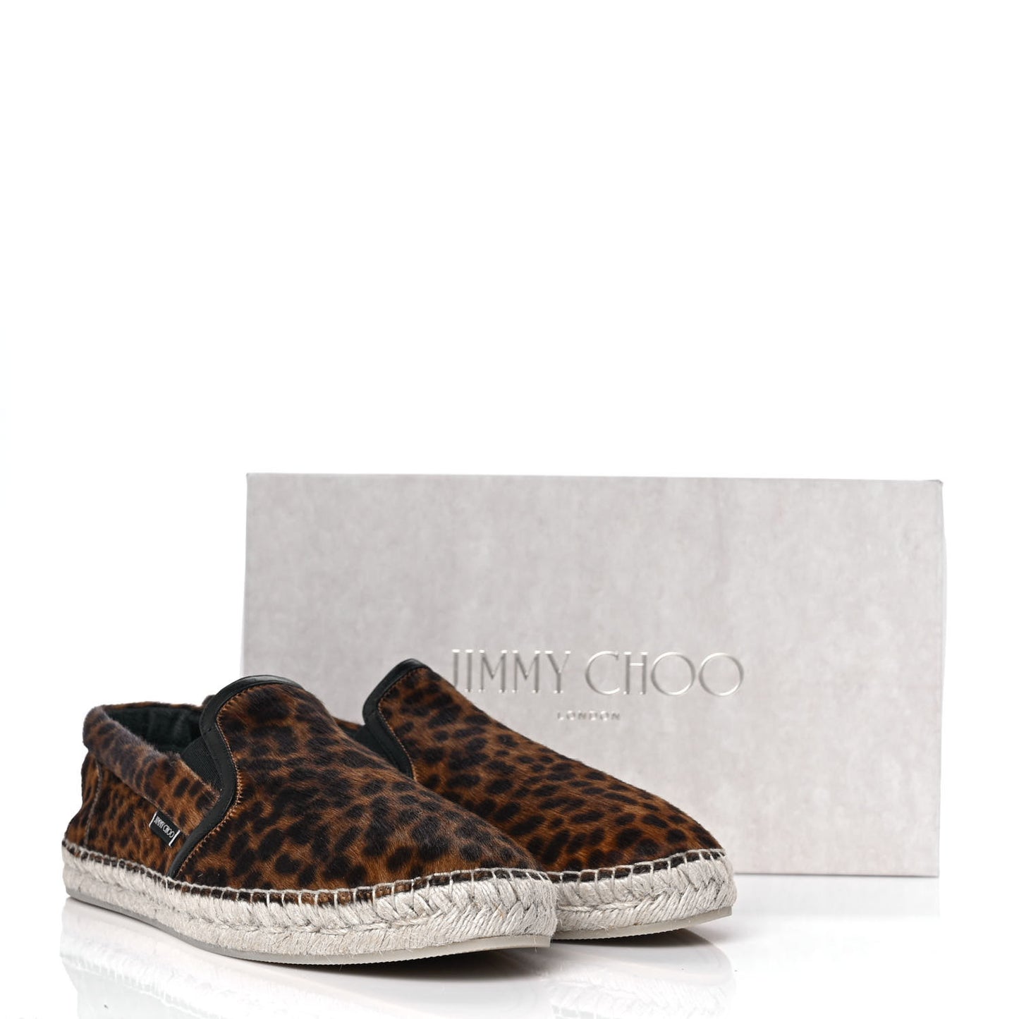 Pony Hair Leopard Print Mens Espadrilles 45 Brown