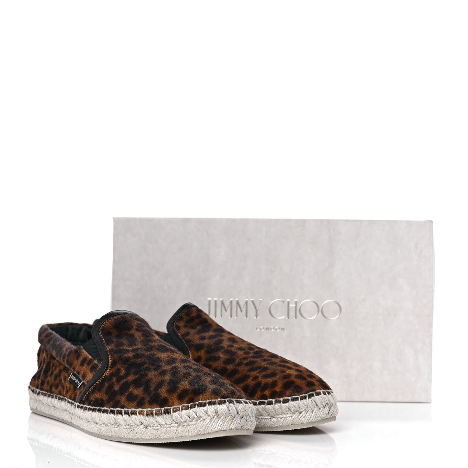 Jimmy Choo Pony Hair Leopard Print Mens Espadrilles 45 Brown 9 of 9