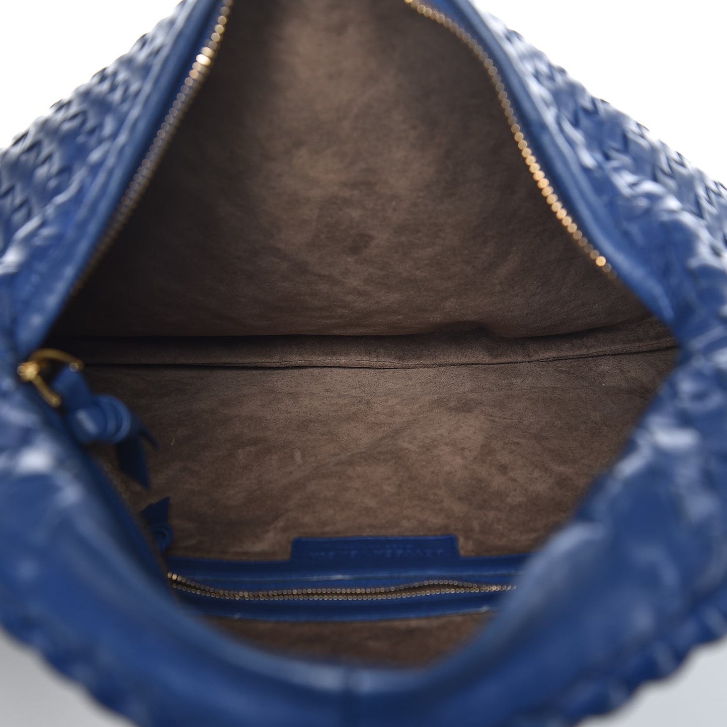 Nappa Intrecciato Medium Veneta Hobo Cobalt