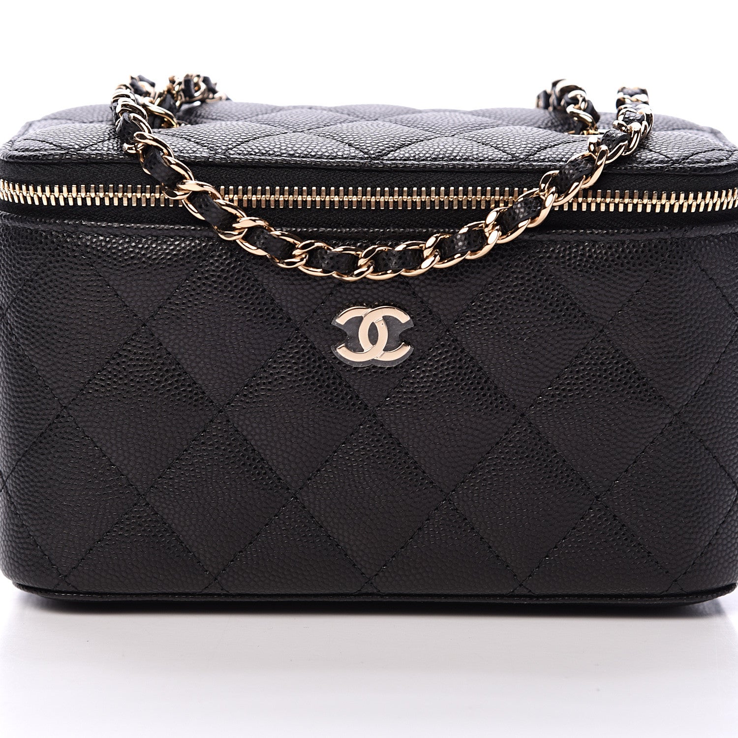 Chanel Caviar Quilted Small Vanity Case With Chain Black 7 of 10