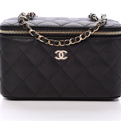 Chanel Caviar Quilted Small Vanity Case With Chain Black 7 of 10